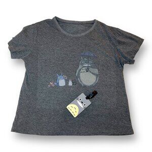 My Neighbor Totoro by Studio Ghibli T-Shirt Tee Grey + Luggage Tag